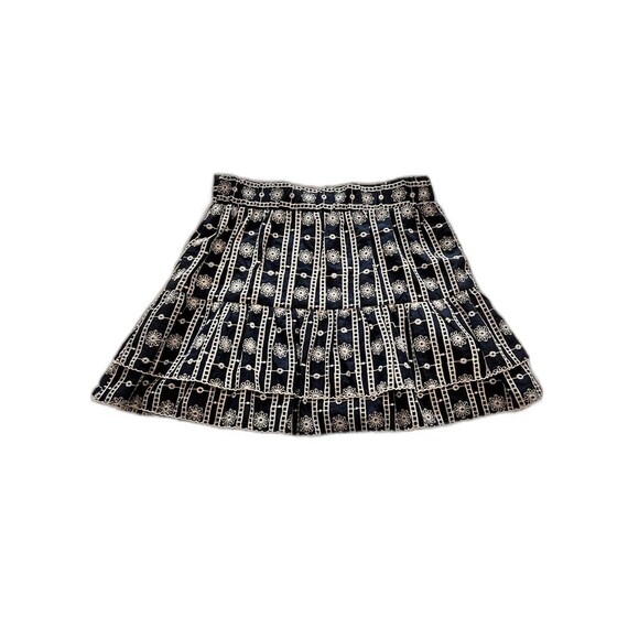 Whiteroom + Cactus Blue White Embroidered Pleated Mini Skirt Bow Size M - Picture 2 of 9